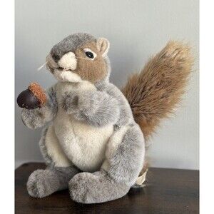 Folkmanis Gray Squirrel Hand Puppet with Acorn Nut Realistic Plush Animal #2553